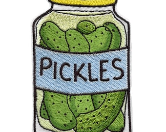 Patch per alimenti in barattolo di sottaceti, spuntino salato acido, ferro ricamato su AC6