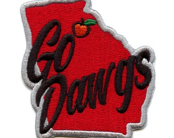 Georgia 'Go Dawgs'-patch Peach College Football State geborduurd opstrijkbaar AG2