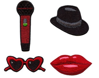 Red Pop Star Mini Set Patch Music Artist Lover Embroidered Iron On BF6
