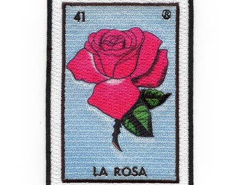 La Rosa 41 Patch Mexican Loteria Card Sublimated Embroidery Iron On CG4