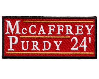 McCaffrey Purdy 2024 Parche de fútbol de San Francisco bordado para planchar ED7