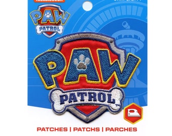 Paw patrol shield logo patch kids rescue cartoon embroidered iron on BG6
