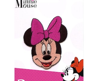 Officially  licensed minnie mouse pink bow patch disney iron on embroidered ca4