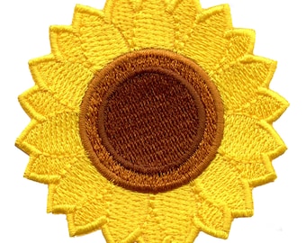 Sunflower head patch flower blossom embroidered iron on aa6