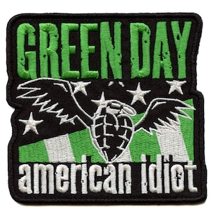 Green Day Rock Patch American Idiot Wings Embroidered Iron On GC2