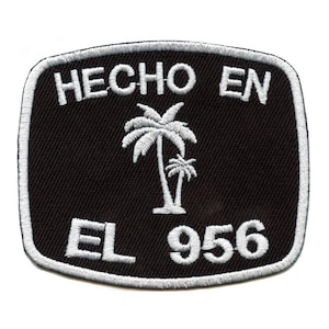 Hecho en el 956 patch area code embroidered iron on bc8
