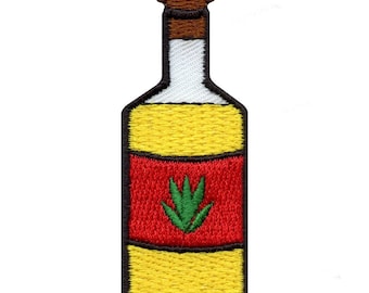 テキーラ リーフ リキュール ボトル パッチ メキシコ アルコール 刺繍 アイロン オン AE6