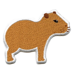 Peut inclure: Un patch brodé marron représentant un capybara debout sur ses quatre pattes. Le patch a un contour blanc et est parfait pour ajouter une touche de fantaisie à n'importe quel projet.