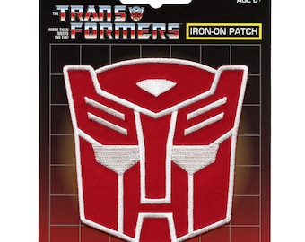 Transformers Autobot Logo Patch Embroidered Iron On Optimus Prime Red Insignia Robot Cartoon Jacket Backpack Fan Gift