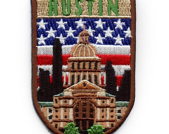 Austin Texas Shield Patch Reise USA Gesticktes Aufbügler