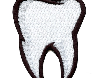 Tooth emoji patch embroidered iron on ad3