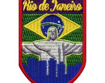 Rio de janeiro brazil patch travel shield badge embroidered iron on ae4
