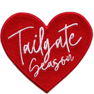 Tailgate Season Heart Patch Football Sports Fan Embroidered Iron On AG4