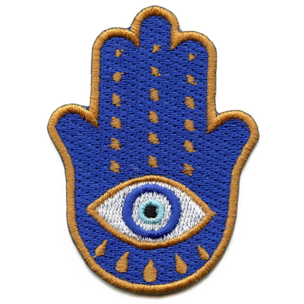 Hamsa Eye Protection Patch Spiritual Good Luck Embroidered Iron On BA3