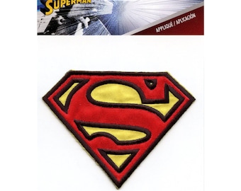 Officially licensed superman logo patch dc comics iron on embroidered - medium cf3