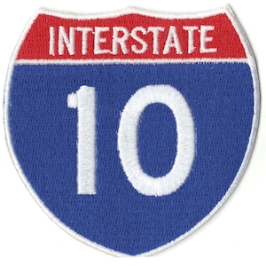 Houston interestatal 10 parche autopista i-10 signo logo hierro en bordado ac7