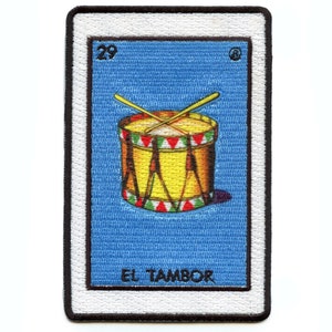 El Tambor 29 Patch Mexikansk Loteria Kort Sublimerad Broderi Stryk-på CH5