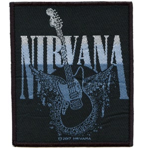 Nirvana Jag-Stang Wings Patch Grunge Fender Kurt Cobain Sublimerad Stryk-på CG3