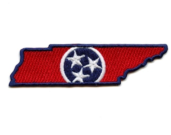 Tennessee State Flag Patch Travel Souvenir Map Embroider Iron On AH4