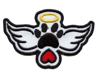 Miss My Pet Patch Dog Heaven Heart Embroidered Iron On CC6
