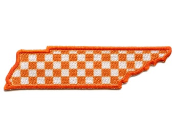Tennessee Checkered State Patch Orange Place Support Embroidered Iron On AH7