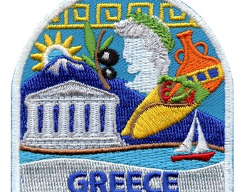 Greece travel patch ancient europe badge embroidered iron on ae4