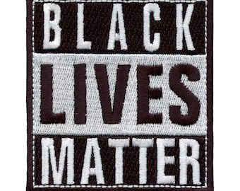 Black Lives Matter Logo Patch Box Zeichen gestickt Bügelbild bd3