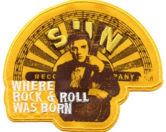 Elvis Presley Sun Records Portrait Patch Legend Rock King Embroidered Iron on EH2