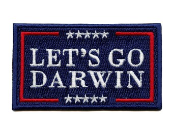 Let's go darwin patch funny campaign logo embroidered iron on AA4