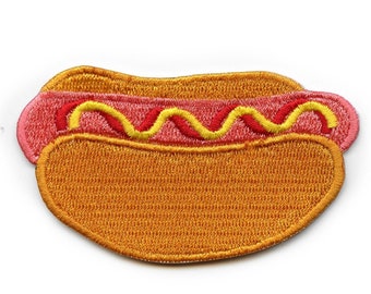 Hot dog food patch cookout emoji embroidered iron on ae6