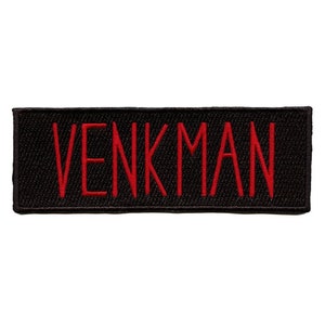 May include: Black fabric patch with the word "VENKMAN" embroidered in red thread.