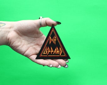 Def Leppard Triangle Logo Patch English Rock Band Embroidered Iron