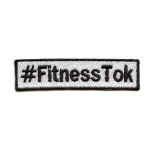 Hashtag fitnesstok patch video trend embroidered iron on bf6