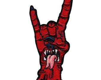 Rock Hand Mit Zunge Heraus Patch Alternative Rock Metal Gesticktes Eisen auf EC4