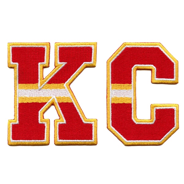 Kansas City Letters KC Patch Set Football Missouri Embroidered Iron On AH4
