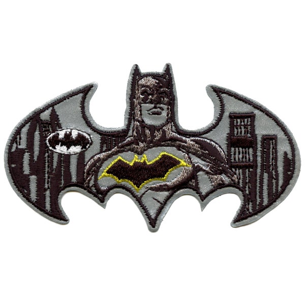 DC Comics Batman Grayscale Patch Hero Justice Dark Knight Embroidered Iron On CF3