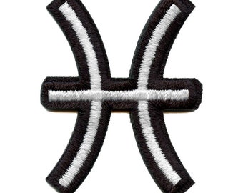 Pisces Sternzeichen Symbol Patch Horoskop Fische Zeichen gestickt Bügelbild eb4