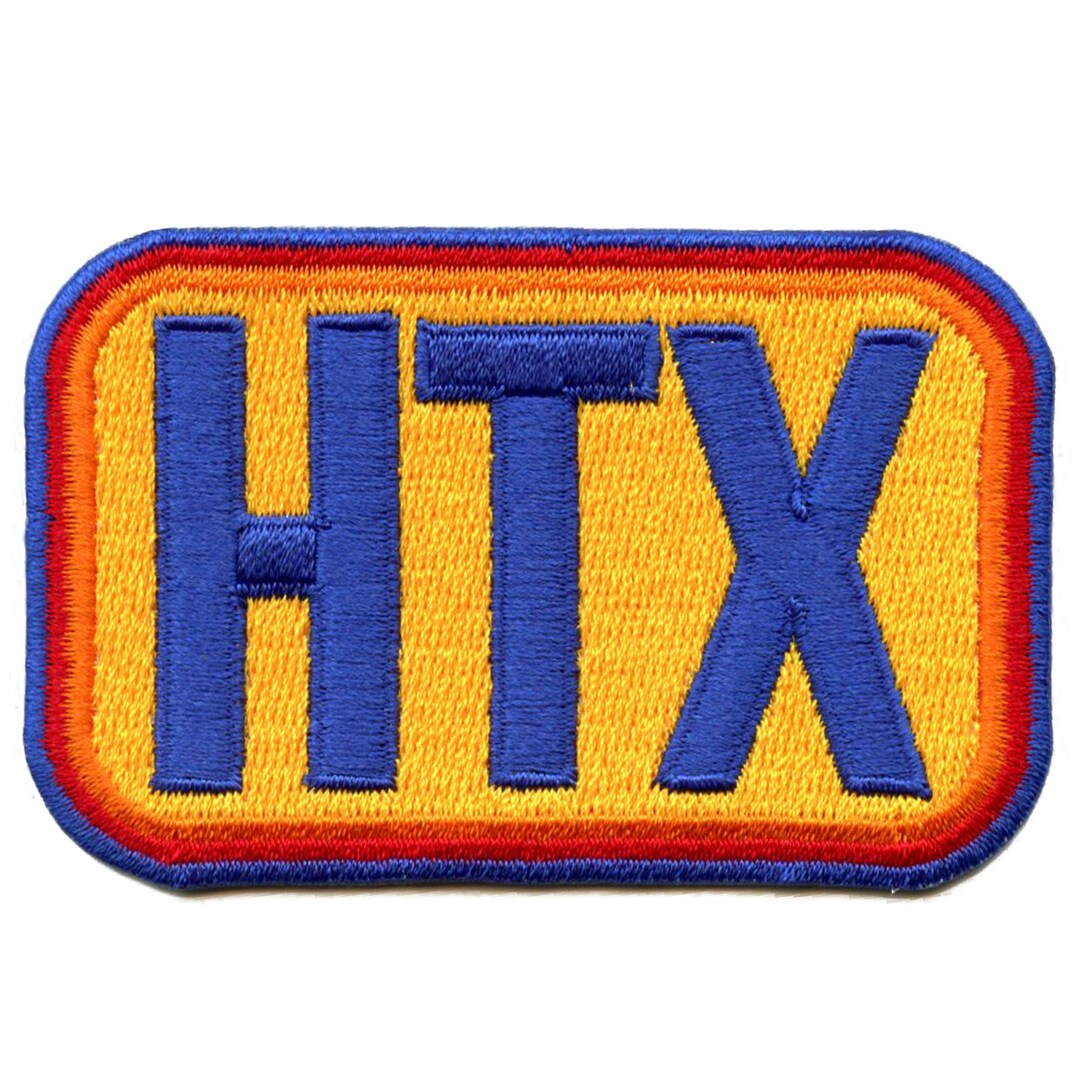 HTX Houston Texas Retro Rainbow Patch Logo Sport Embroidered Iron-on ...