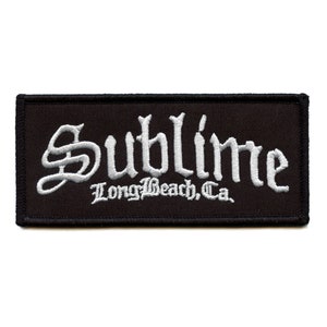 May include: Black embroidered patch with white lettering that reads "Sublime Long Beach, Ca."