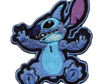 Parche de escalada de Lilo y Stitch, extraterrestre intergaláctico azul, bordado para planchar CF5