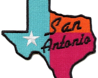 San antonio retro Farben Texas State Aufnäher Parodie gestickt Bügelbild bf8