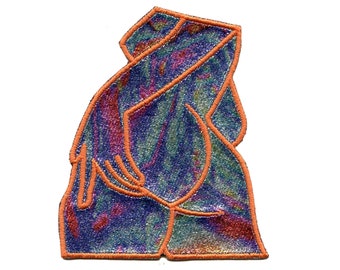 Trippy Cosmic Booty Patch nackt Silhouette Vinyl gestickt Bügelbild EB5