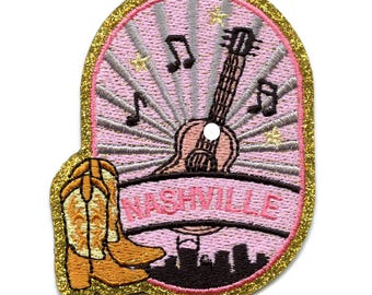 Nashville Tennessee Travel Patch Country Music State Embroidered Applique Iron On AH6