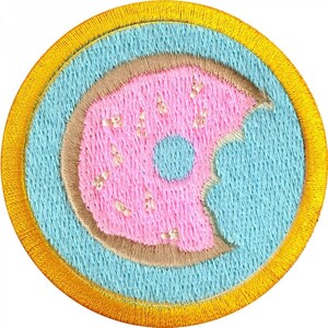 ドーナツ早食い競争バッジパッチ食品荒野スカウトサッシュアイロン刺繍ab3