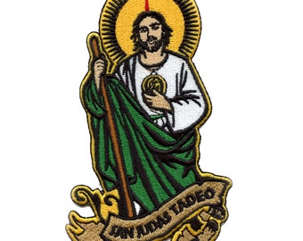 San Judas Tadeo Patch Protection Religion Embroidered Iron On BF3