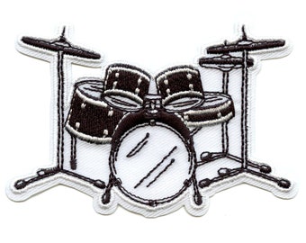 Drum Kit Rock Patch Genre Music Musician Embroidered Iron On EF3