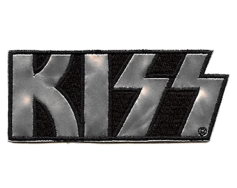Kiss Chrome Script Logo Patch American Rock Band Applique Iron On EG4