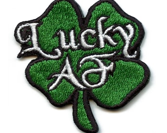 Écusson trèfle à quatre feuilles Lucky AF vert vacances drôles brodé fer sur AC8