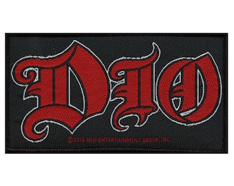 Rode Dio-logopatch Metal Rock Band geweven naaiwerk EG5
