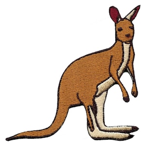 Kangaroo standing patch australia animal embroidered iron on ea3